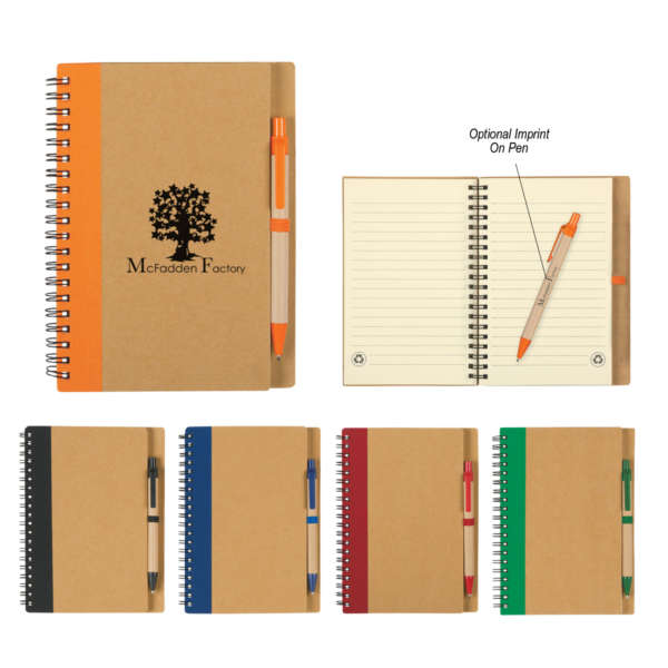 ECO-INSPIRED SPIRAL NOTEBOOK & PEN - Image 2