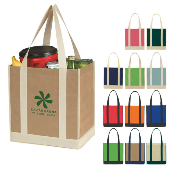 NON-WOVEN TWO-TONE SHOPPER TOTE BAG - Image 2