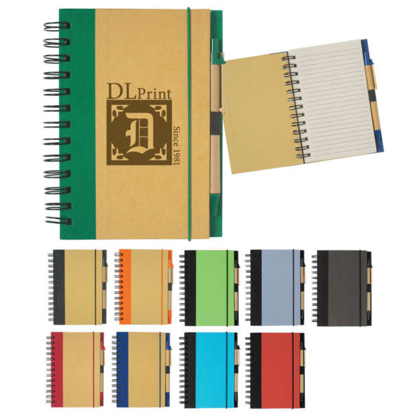 5" X 7" ECO-INSPIRED SPIRAL NOTEBOOK & PEN - Image 2