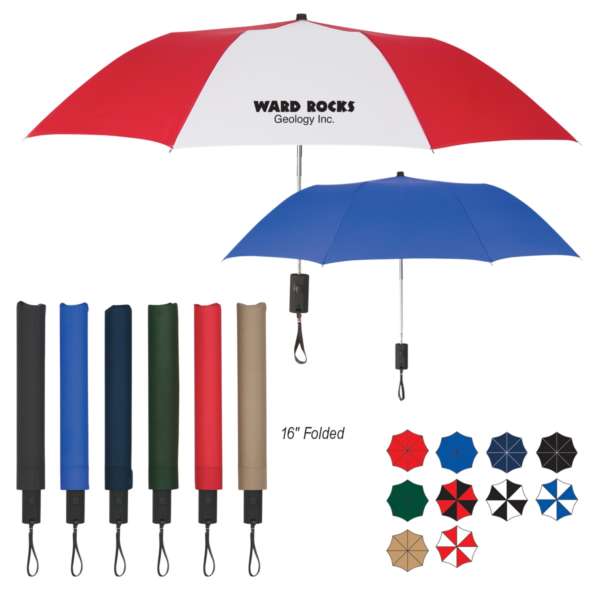 44" ARC AUTOMATIC OPEN TELESCOPIC FOLDING UMBRELLA - Image 2