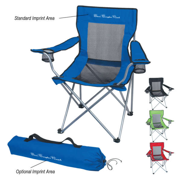 MESH FOLDING CHAIR WITH CARRYING BAG - Image 2